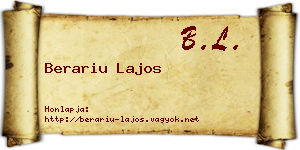 Berariu Lajos névjegykártya